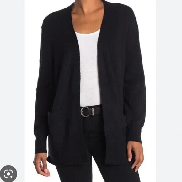 MADEWELL womens sz Small black cardigan sweater front patch pockets - Picture 1 of 8